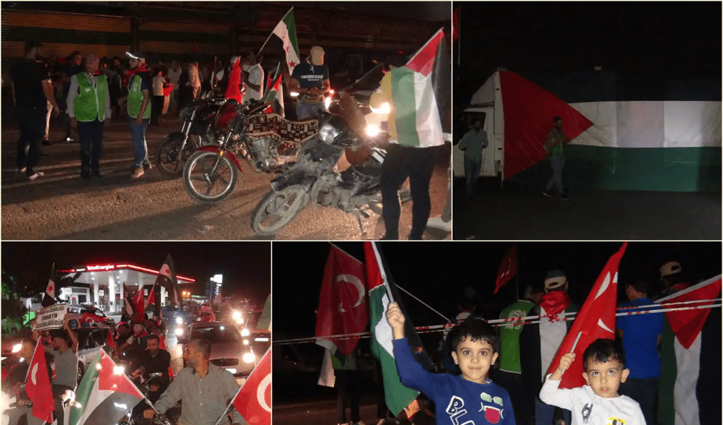 Şanlıurfa’da Filistin için yüzlerce araç şehir turu attı