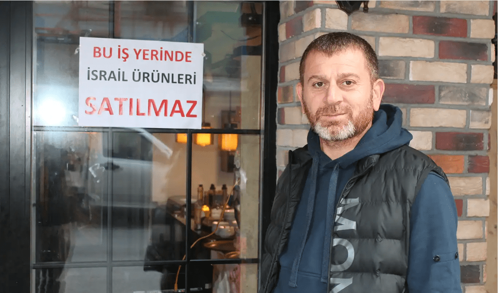 Esnaftan boykot kararı: Bu iş yerinde israil ürünleri satılmaz