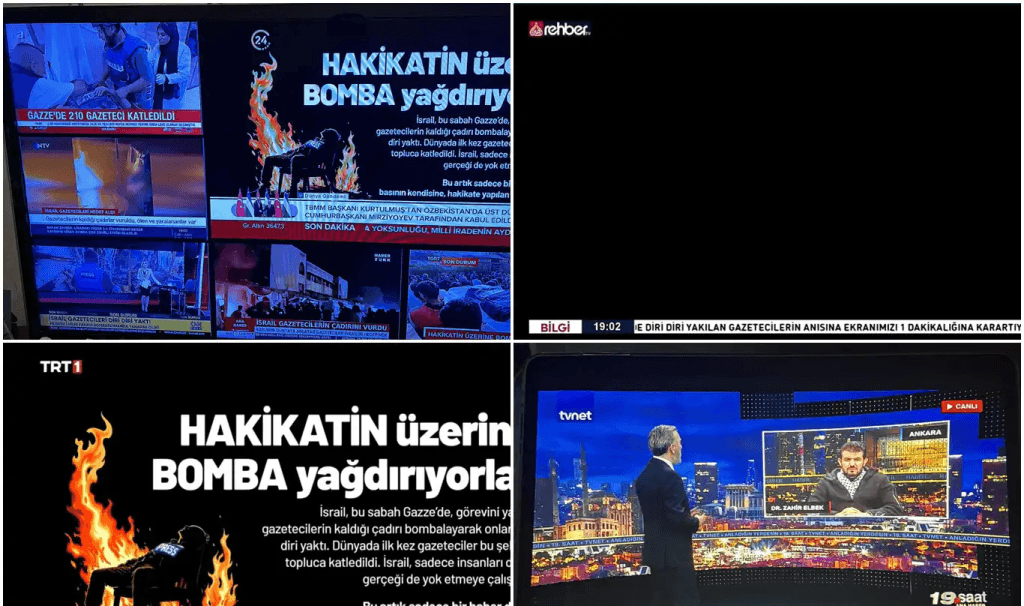 Gazze'de katledilen gazeteciler için TV kanallarından ortak tepki